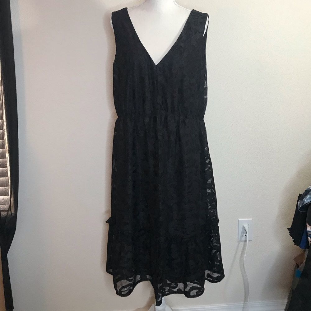 Lane Bryant lace elegant black dress‎